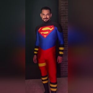 Men's SUPERBOY Conner Kent costume with crotch zipper. XL